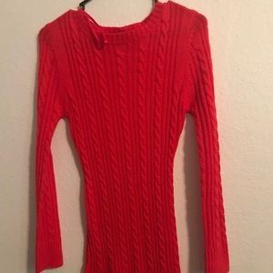 Red sweater dress